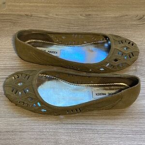 Steve Madden Pixee Khaki Cutout leather Flats 9